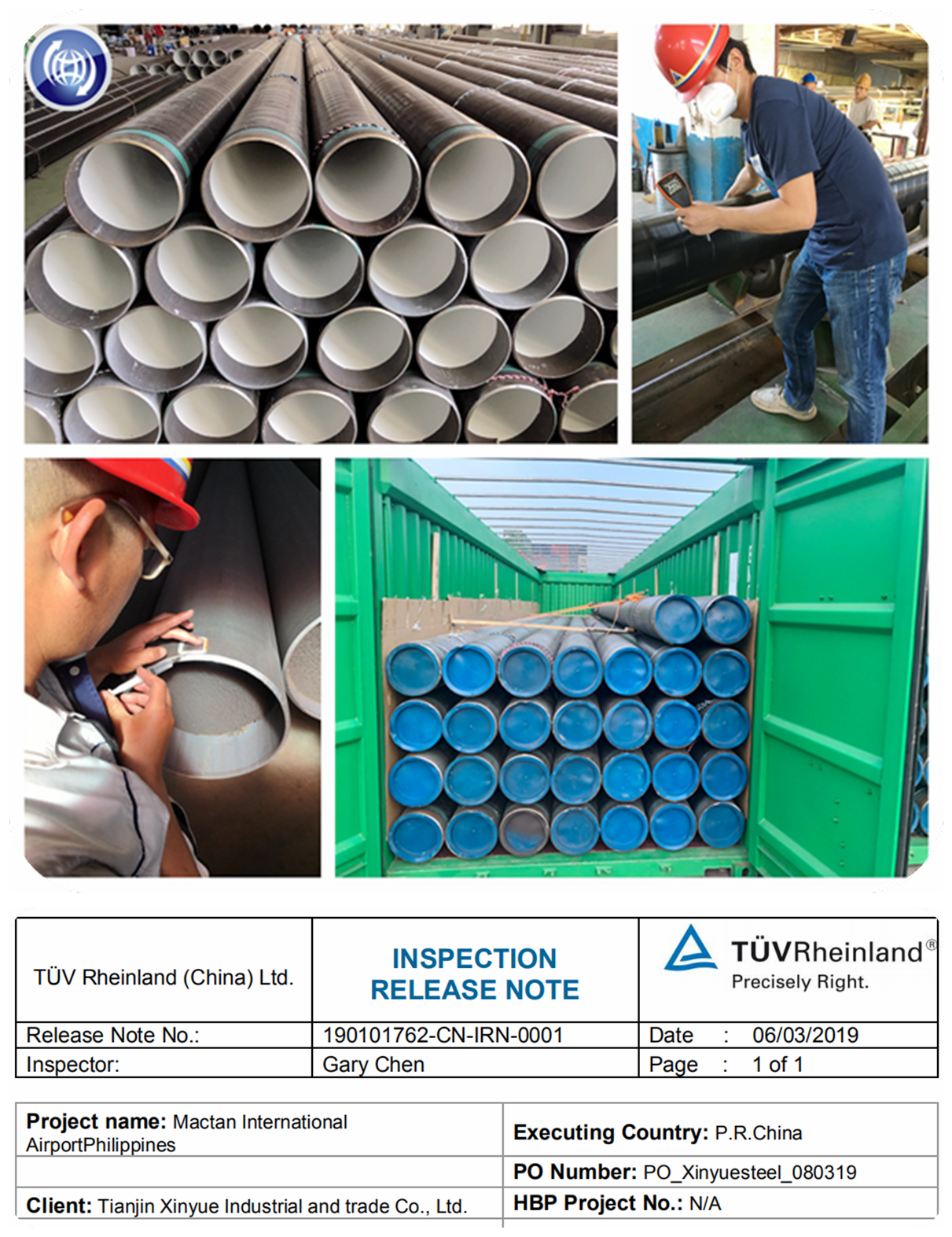 The airport fuel pipeline finished production successfully by Xinyue Steel